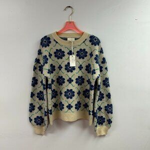 Retro Floral Knit Sweater - K0885